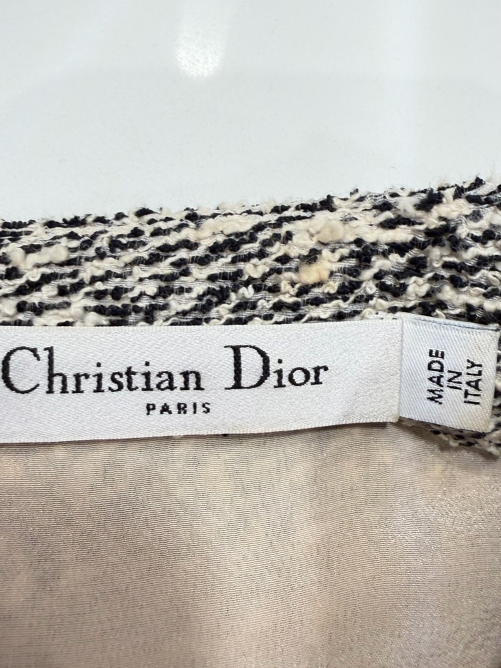 Dior Black and Cream Textured Knit Top with Label - Picture 2 of 12